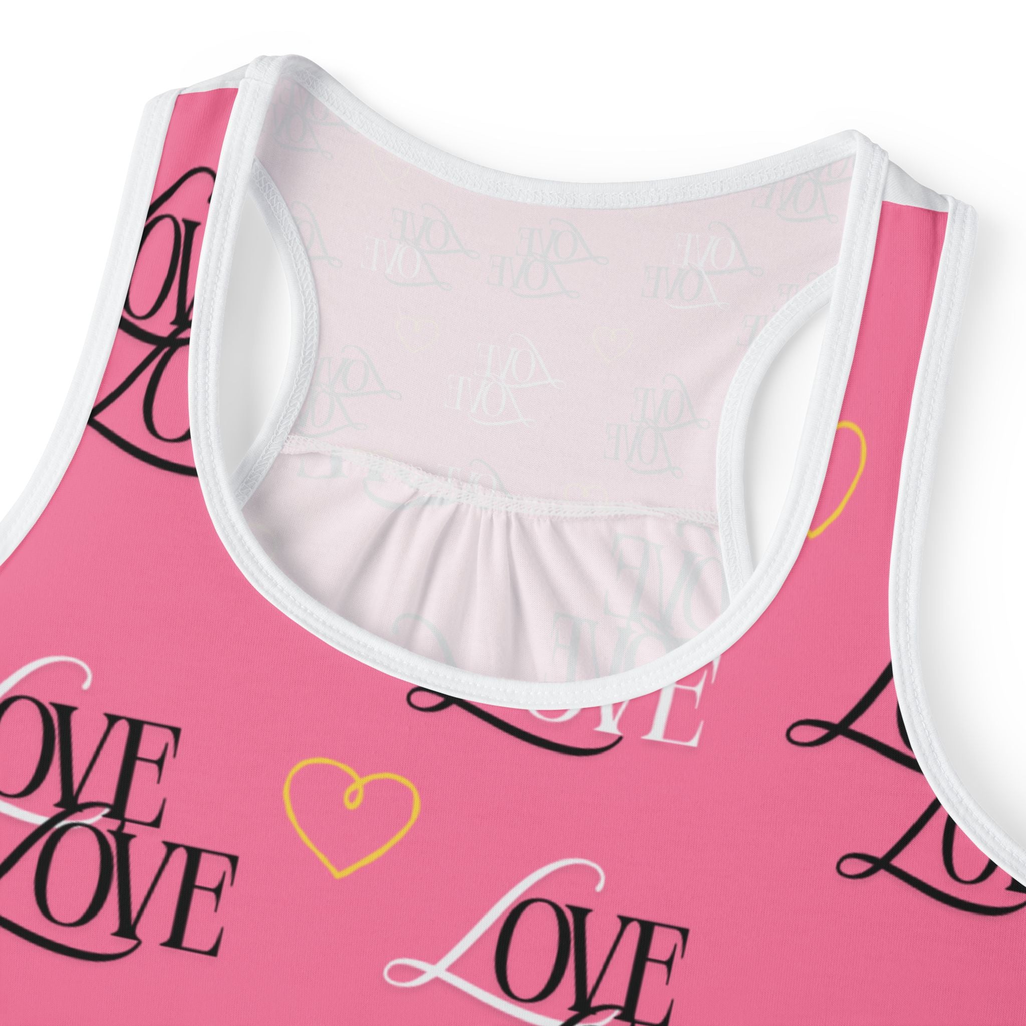 Romantic Love Tank Top, Cute Summer Top, Valentine’s Day Gift, Casual Wear, Love Print Tank, Heart Pattern Shirt
