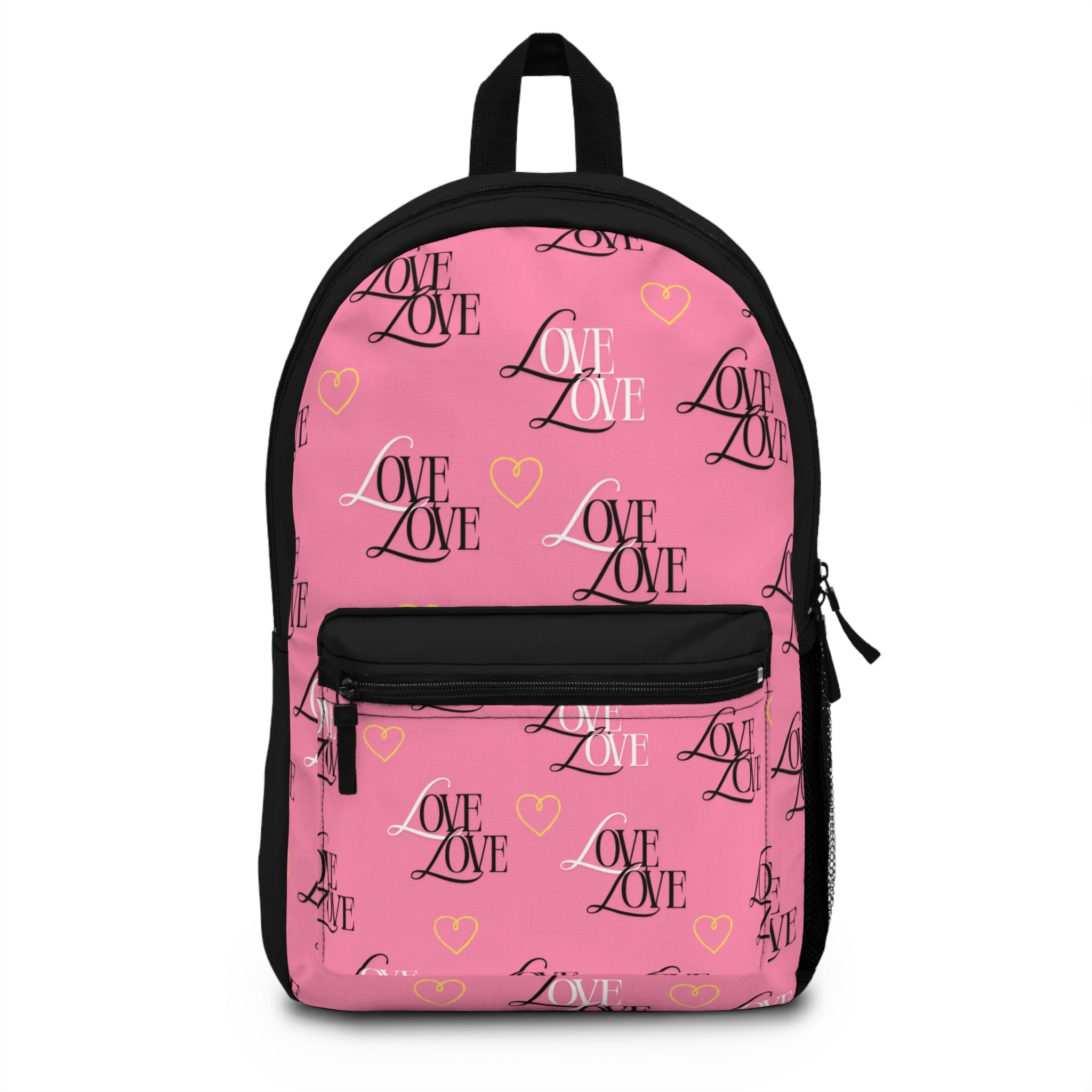 Love Themed Backpack - Cute Pink School Bag, Stylish Travel Backpack, Perfect for Valentine's Day, Gifts for Her, Trendy Tote