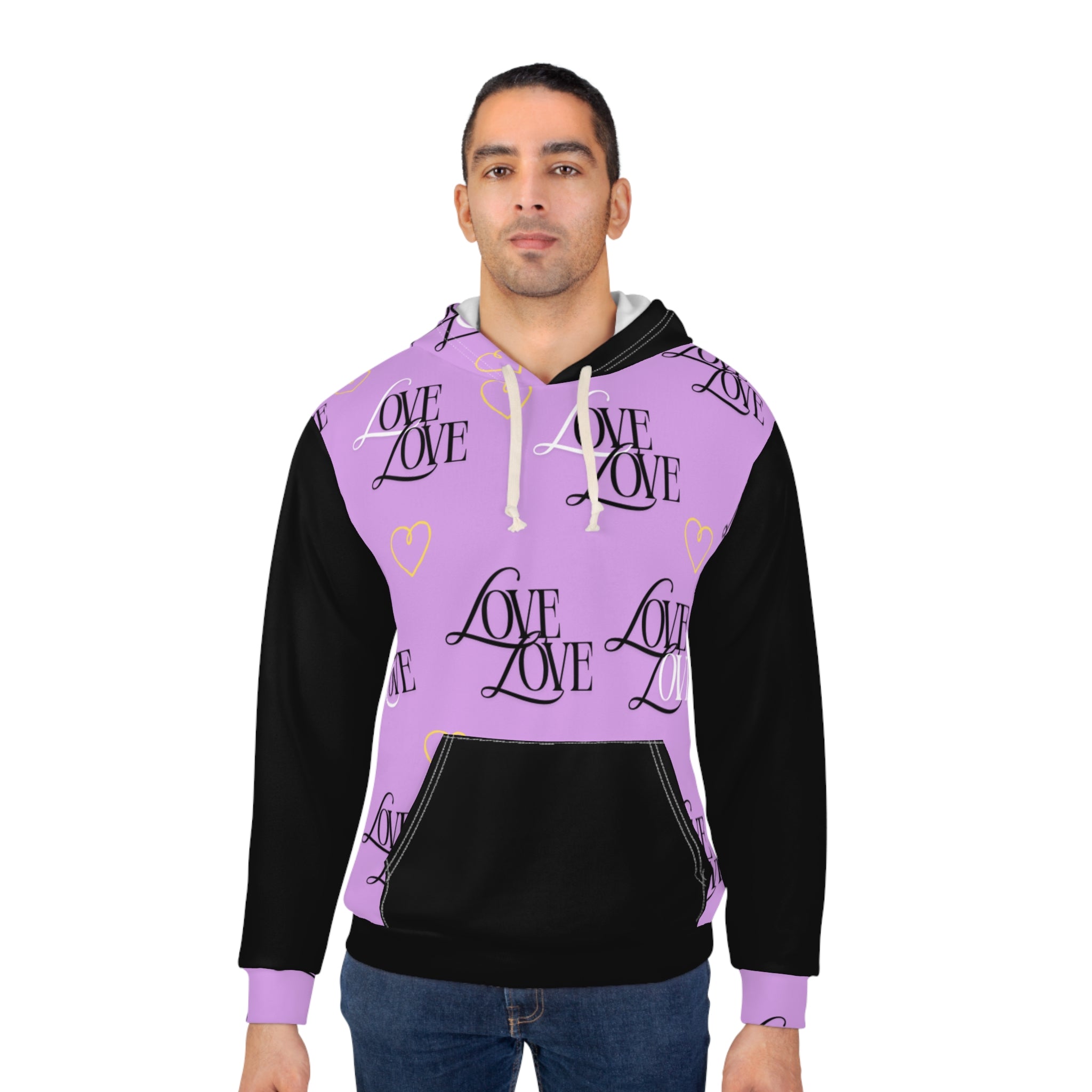 Copy of Stylish Love Print Hoodie, Cozy Pullover Sweatshirt for Couples, Ideal Valentine's Gift, Casual Wear for Everyday Comfort, Trendy Streetwear