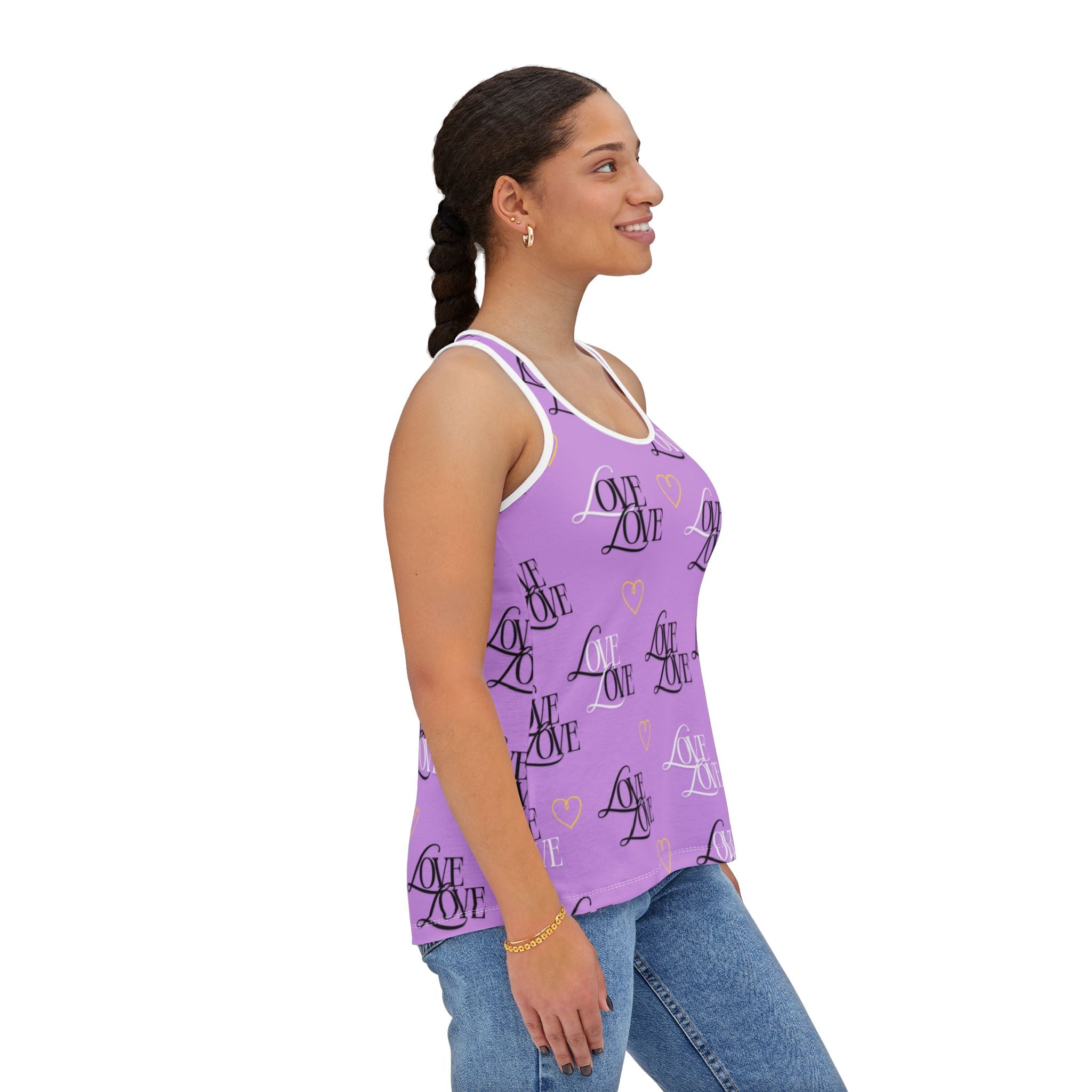Copy of Romantic Love Tank Top, Cute Summer Top, Valentine’s Day Gift, Casual Wear, Love Print Tank, Heart Pattern Shirt