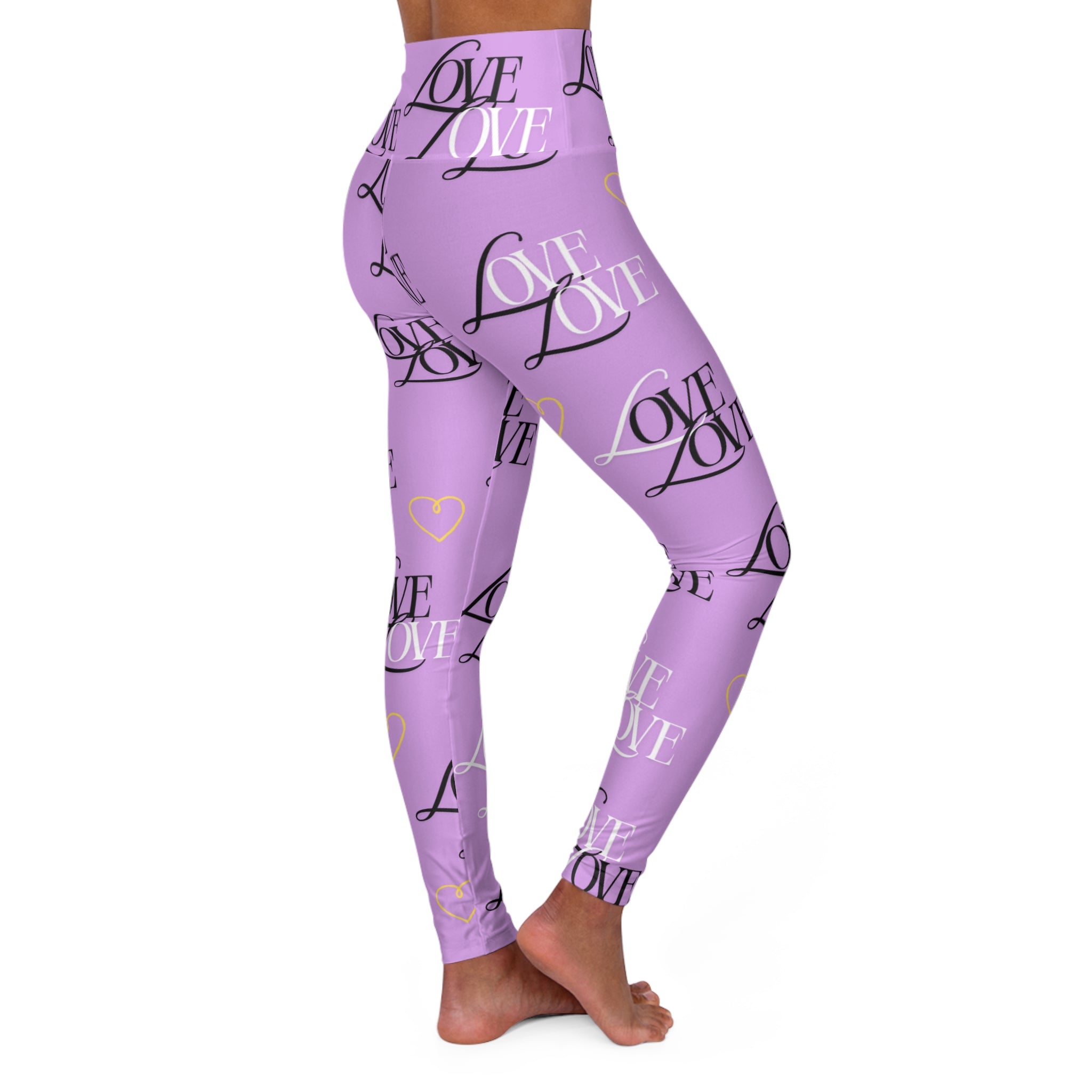 Copy of High Waisted Love Print Yoga Leggings | Trendy Workout Gear, Fitness Apparel, Cute Activewear, Gift for Her, Stylish Leggings