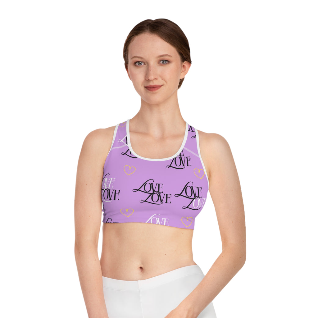 Copy of Love Print Sports Bra for Active Women, Cute Workout Top, Valentine's Gift, Exercise Apparel, Yoga Bra