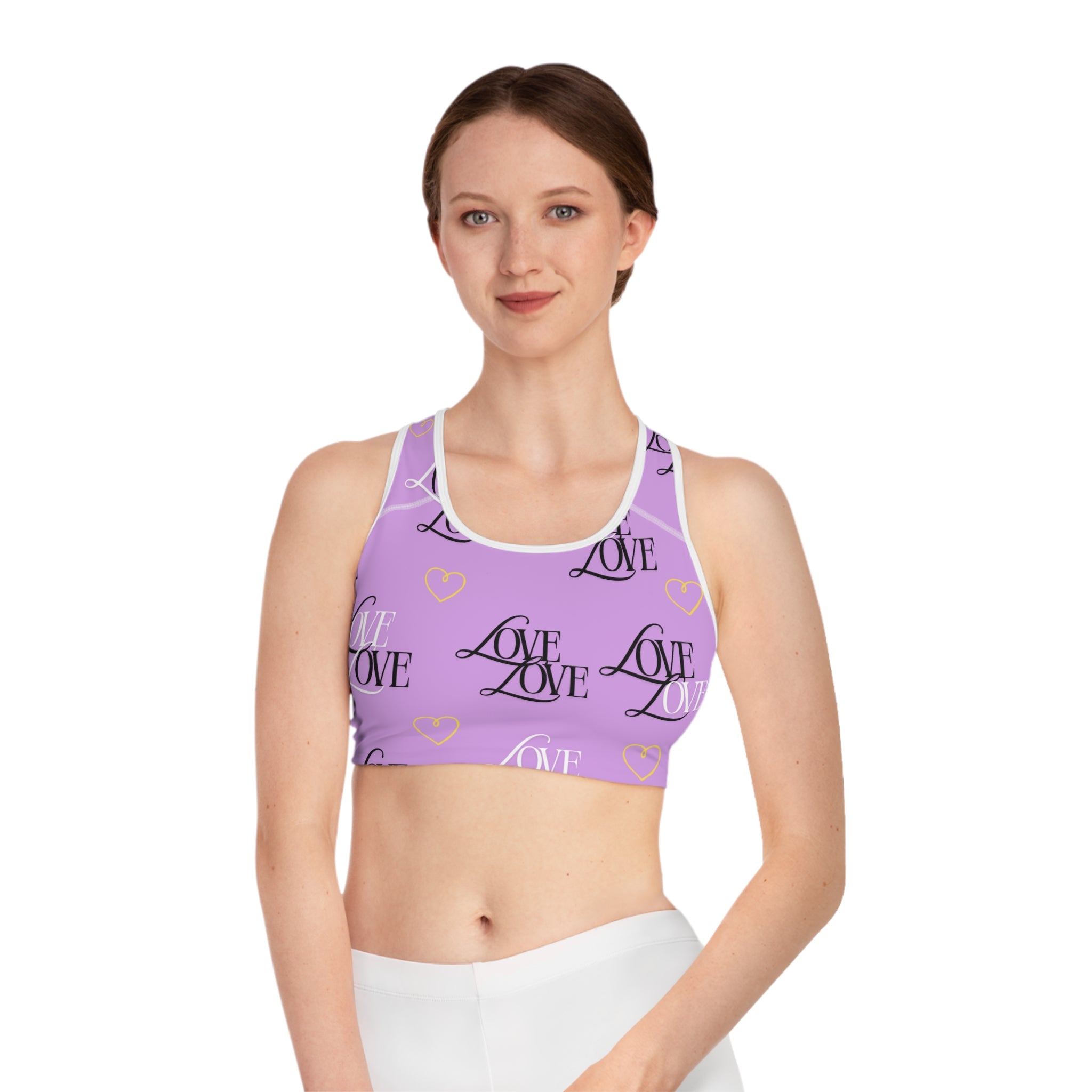 Copy of Love Print Sports Bra for Active Women, Cute Workout Top, Valentine's Gift, Exercise Apparel, Yoga Bra