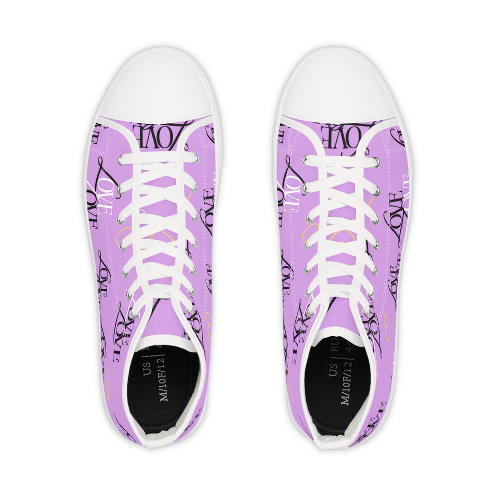 Copy of Trendy High Top Sneakers with Love Design, Casual Footwear, Valentine's Day Gift, Street Style Shoes, Custom Sneakers