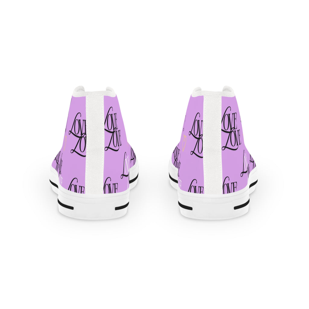 Copy of Trendy High Top Sneakers with Love Design, Casual Footwear, Valentine's Day Gift, Street Style Shoes, Custom Sneakers