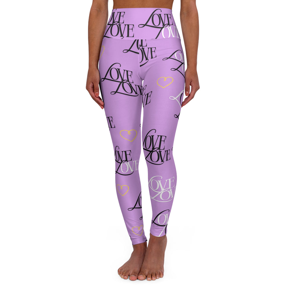 Copy of High Waisted Love Print Yoga Leggings | Trendy Workout Gear, Fitness Apparel, Cute Activewear, Gift for Her, Stylish Leggings