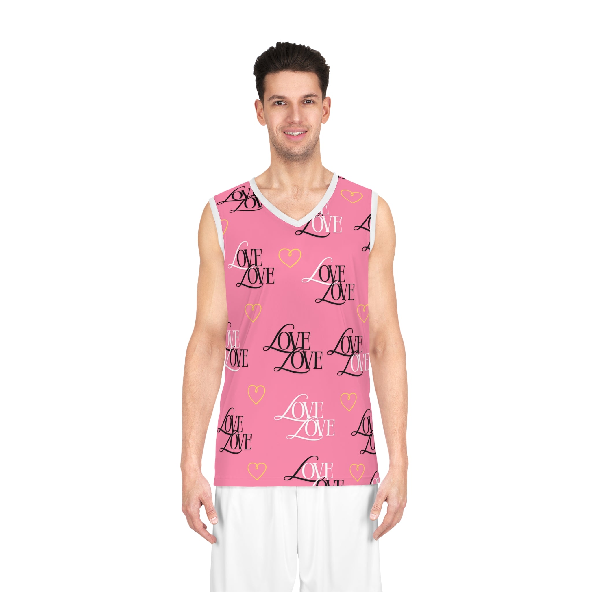 Romantic Love Basketball Jersey, Cute Athletic Wear, Unique Gift for Sports Lovers, Valentine's Apparel, Fun & Stylish Sportswear