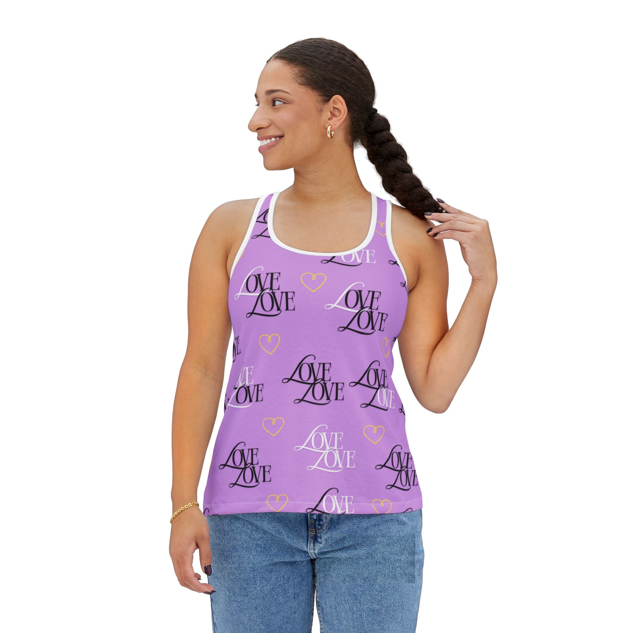 Copy of Romantic Love Tank Top, Cute Summer Top, Valentine’s Day Gift, Casual Wear, Love Print Tank, Heart Pattern Shirt