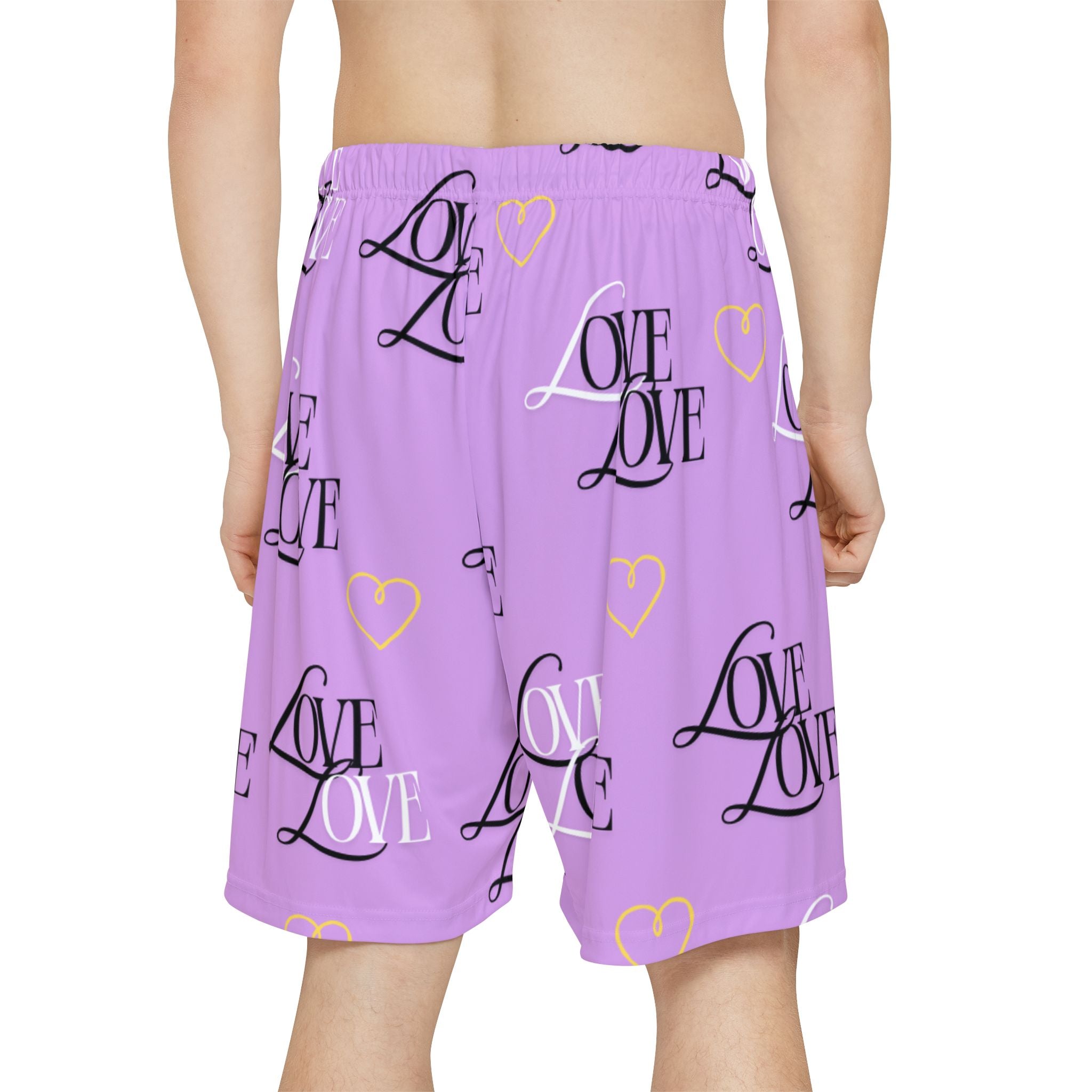 Copy of Love Print Men’s Athletic Shorts, Trendy Sports Bottoms, Workout Gear, Casual Summer Shorts, Gifts for Him, Pink Love Shorts