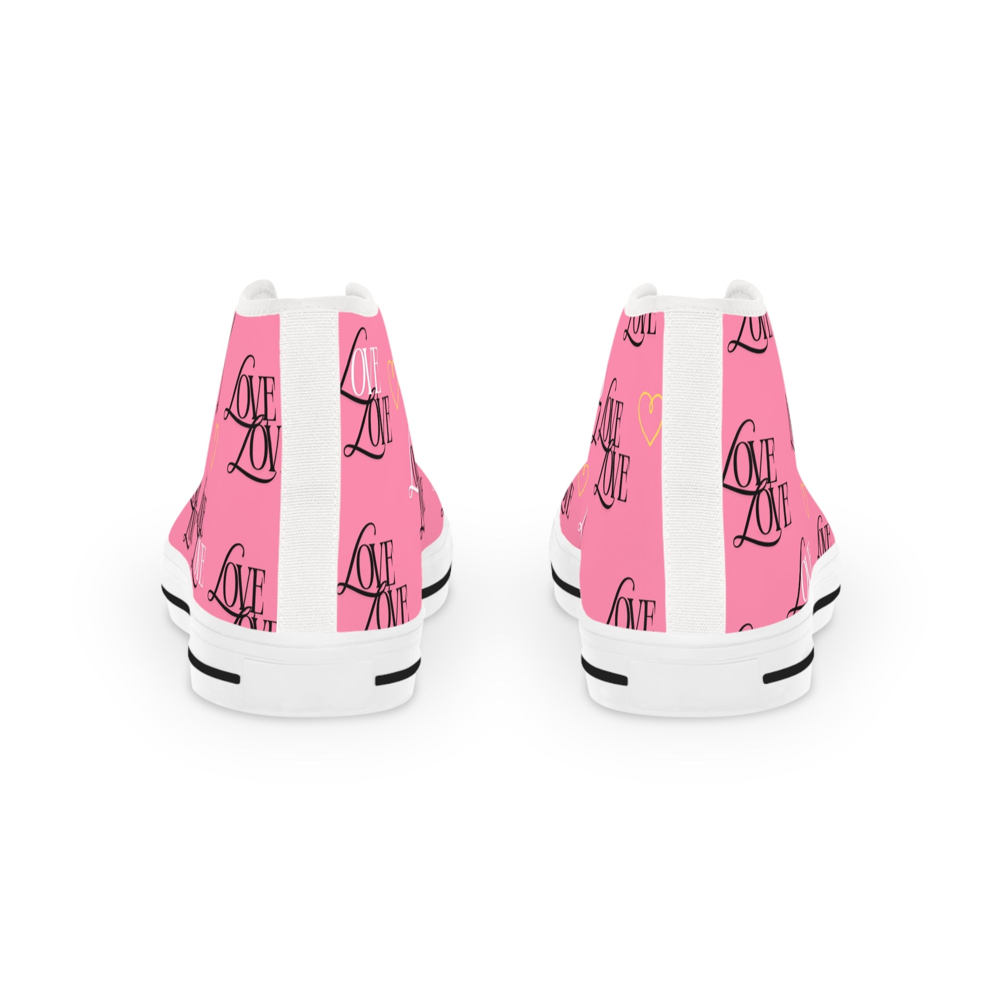 Trendy High Top Sneakers with Love Design, Casual Footwear, Valentine's Day Gift, Street Style Shoes, Custom Sneakers