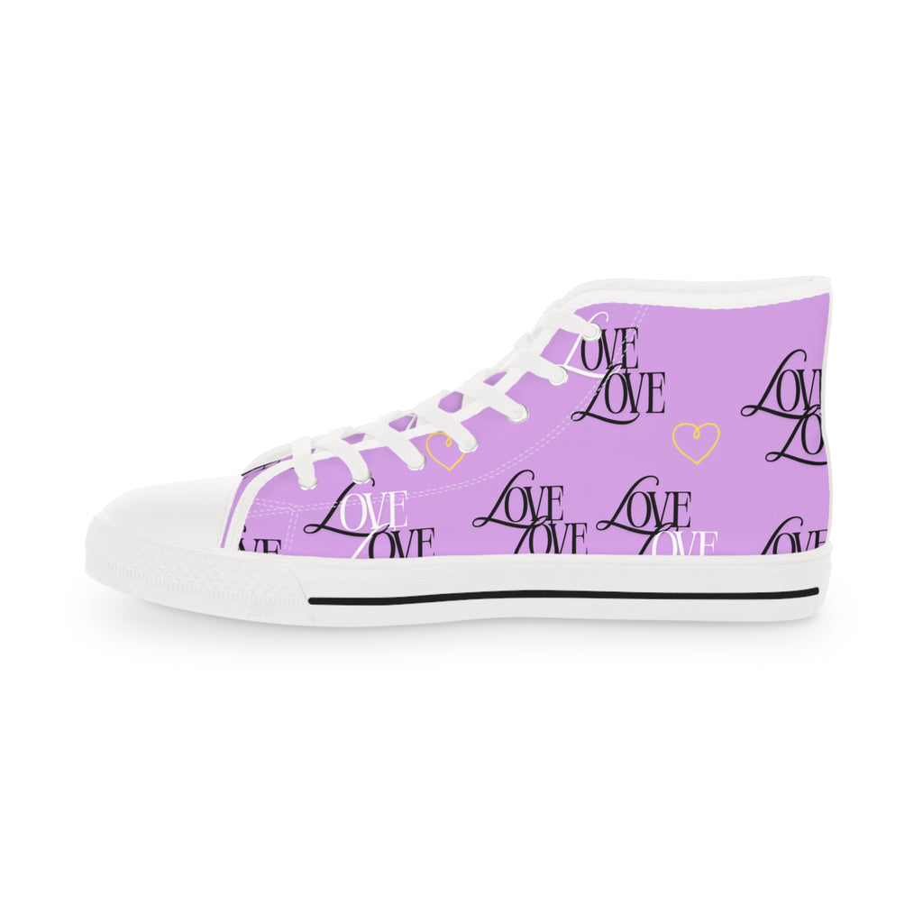Copy of Trendy High Top Sneakers with Love Design, Casual Footwear, Valentine's Day Gift, Street Style Shoes, Custom Sneakers