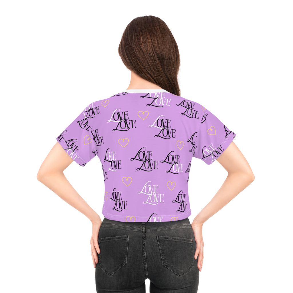 Copy of Love Print Crop Tee for Trendy Fashion, Cute Casual Wear, Valentine’s Day Gift, Stylish Summer Top, Relationship Celebration Apparel