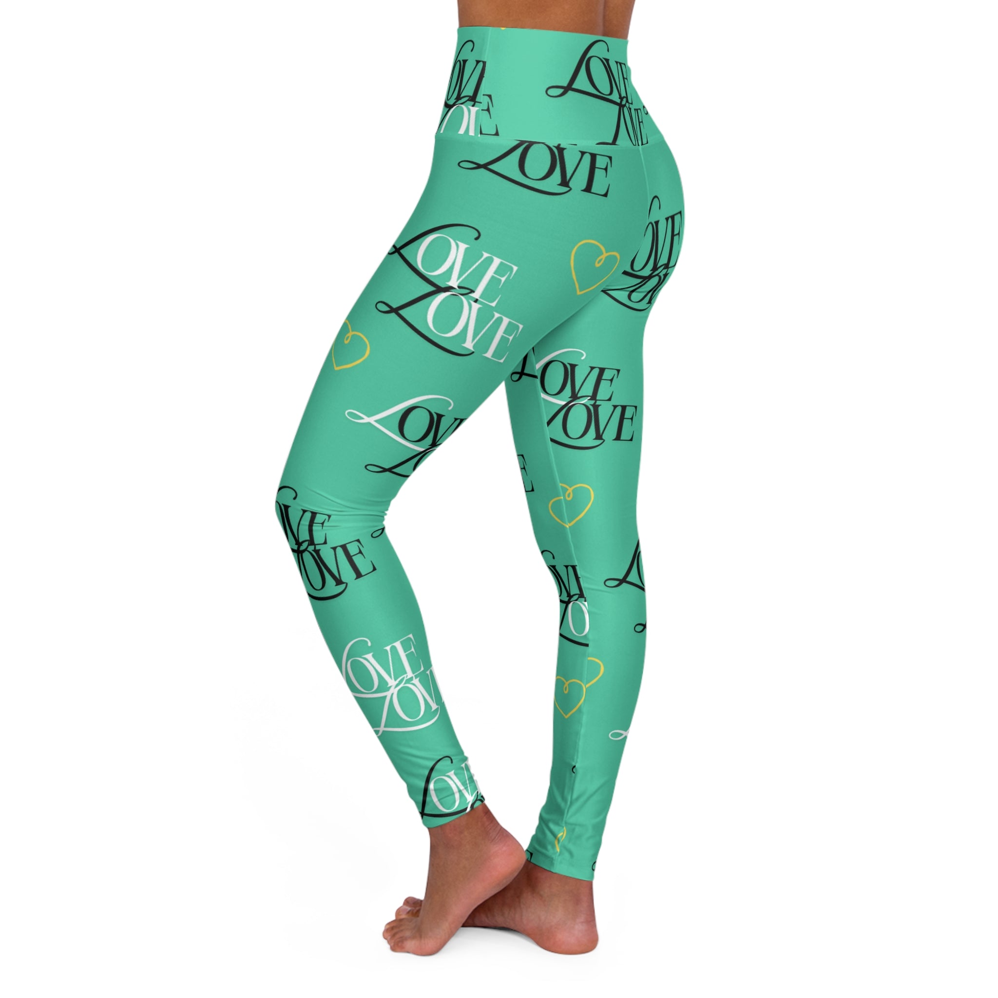 Copy of Copy of High Waisted Love Print Yoga Leggings | Trendy Workout Gear, Fitness Apparel, Cute Activewear, Gift for Her, Stylish Leggings