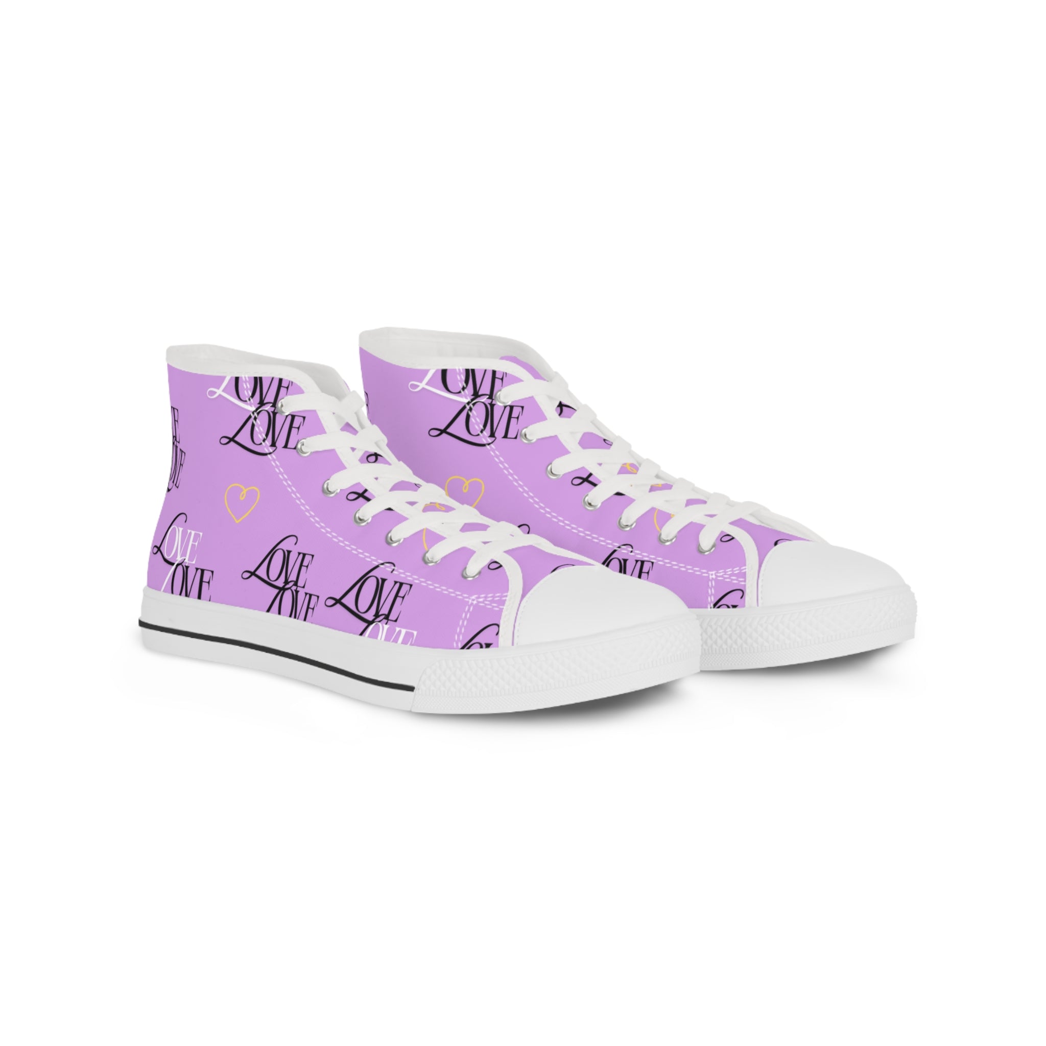 Copy of Trendy High Top Sneakers with Love Design, Casual Footwear, Valentine's Day Gift, Street Style Shoes, Custom Sneakers