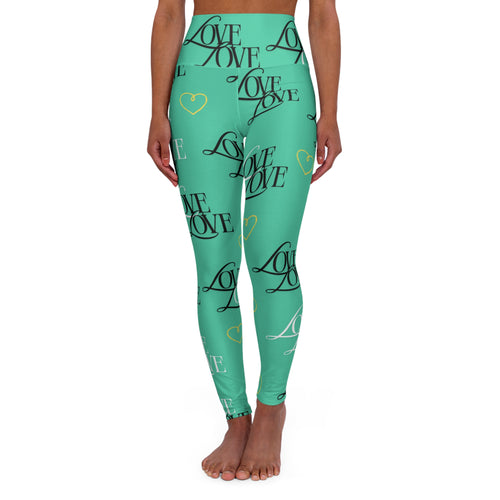 Copy of Copy of High Waisted Love Print Yoga Leggings | Trendy Workout Gear, Fitness Apparel, Cute Activewear, Gift for Her, Stylish Leggings