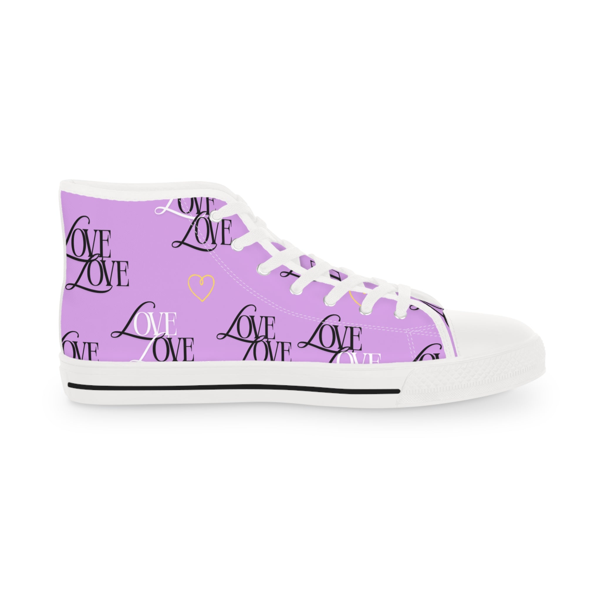 Copy of Trendy High Top Sneakers with Love Design, Casual Footwear, Valentine's Day Gift, Street Style Shoes, Custom Sneakers