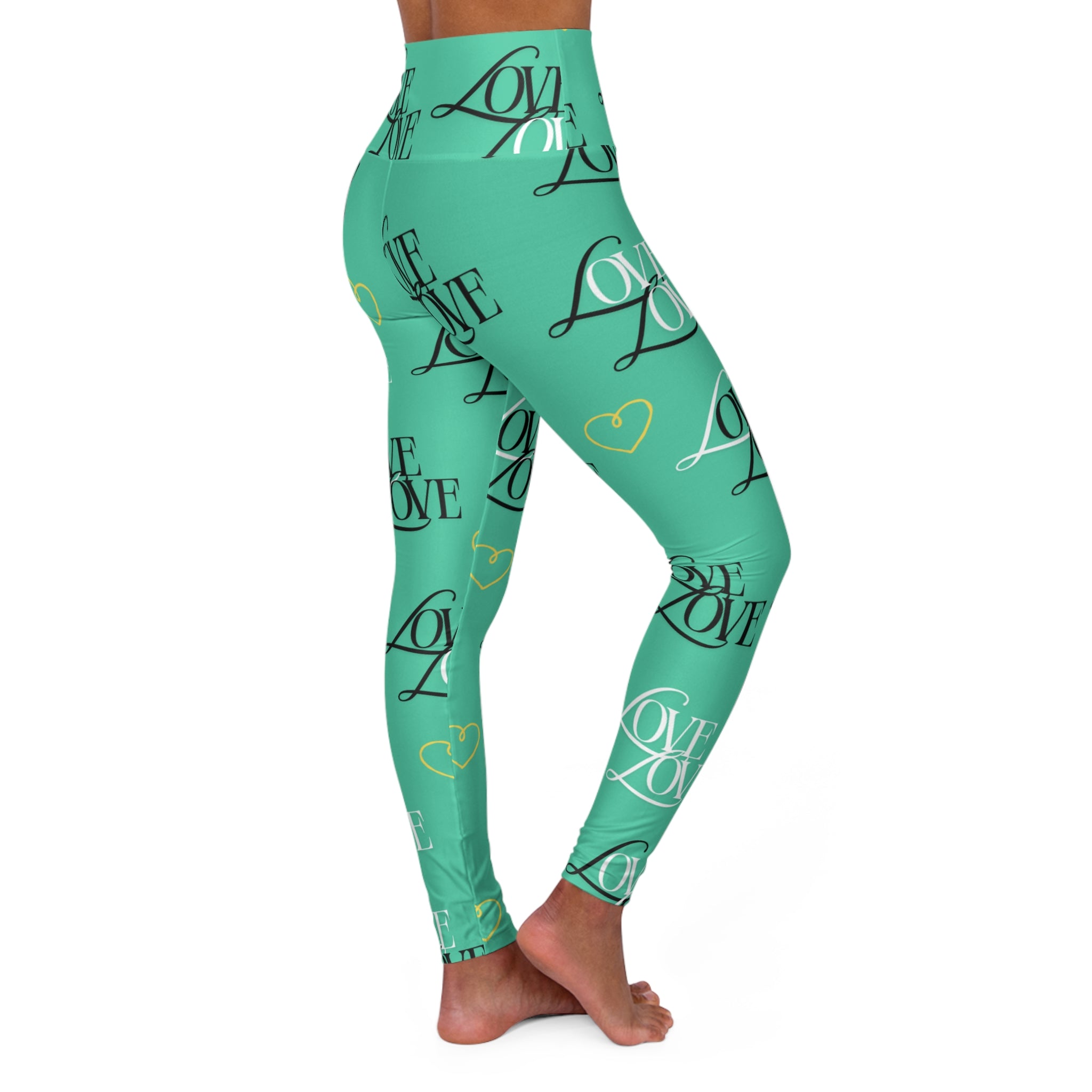 Copy of Copy of High Waisted Love Print Yoga Leggings | Trendy Workout Gear, Fitness Apparel, Cute Activewear, Gift for Her, Stylish Leggings