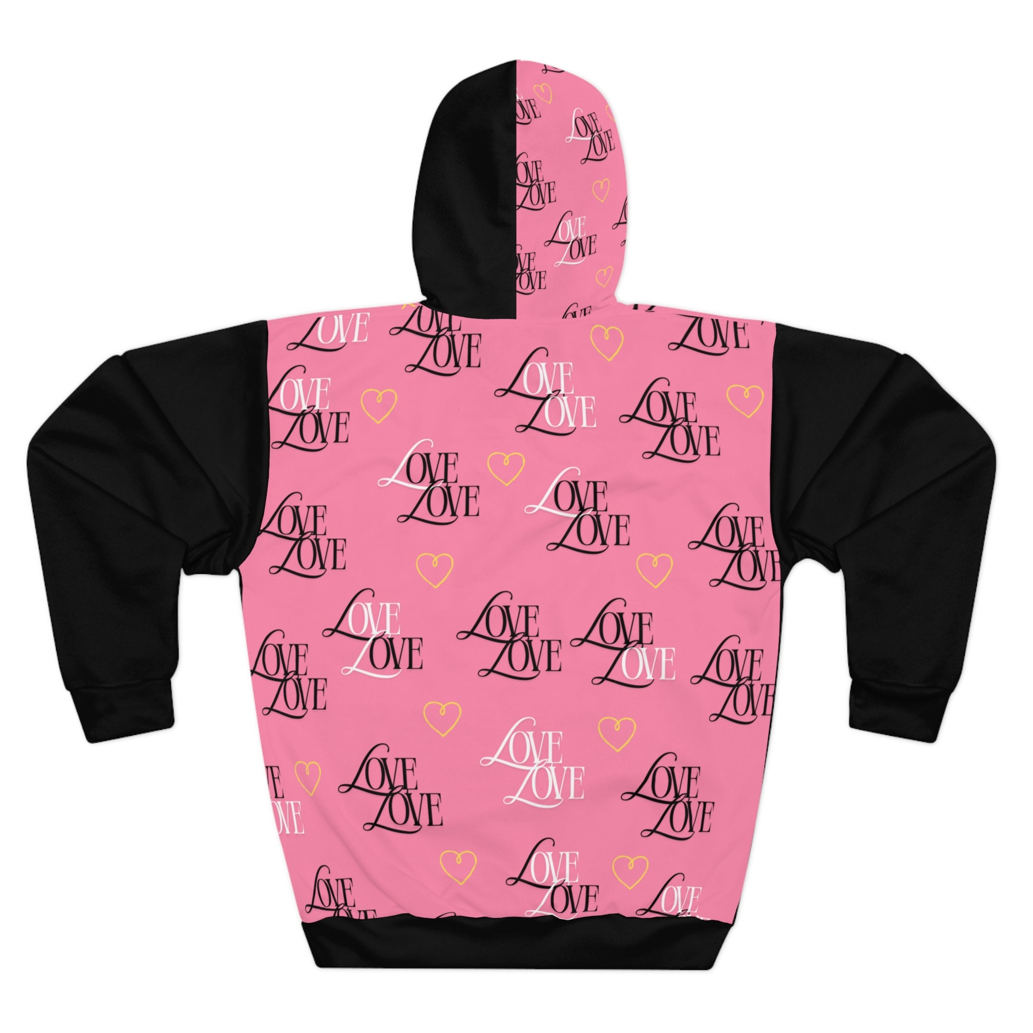 Stylish Love Print Hoodie, Cozy Pullover Sweatshirt for Couples, Ideal Valentine's Gift, Casual Wear for Everyday Comfort, Trendy Streetwear