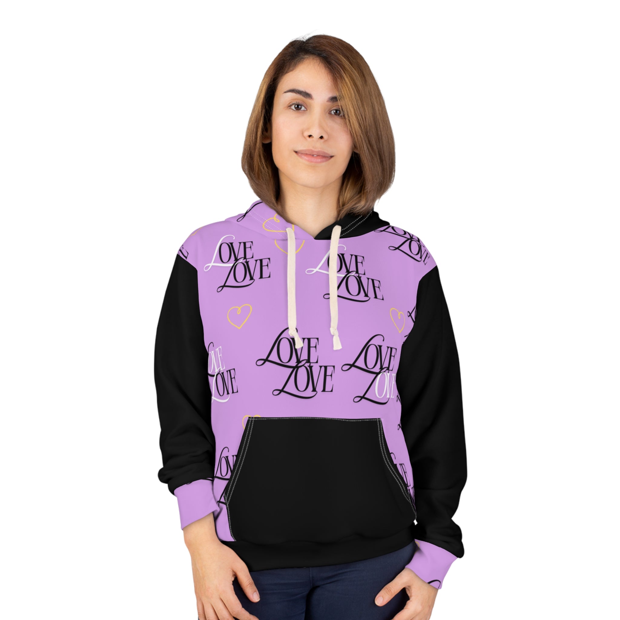 Copy of Stylish Love Print Hoodie, Cozy Pullover Sweatshirt for Couples, Ideal Valentine's Gift, Casual Wear for Everyday Comfort, Trendy Streetwear